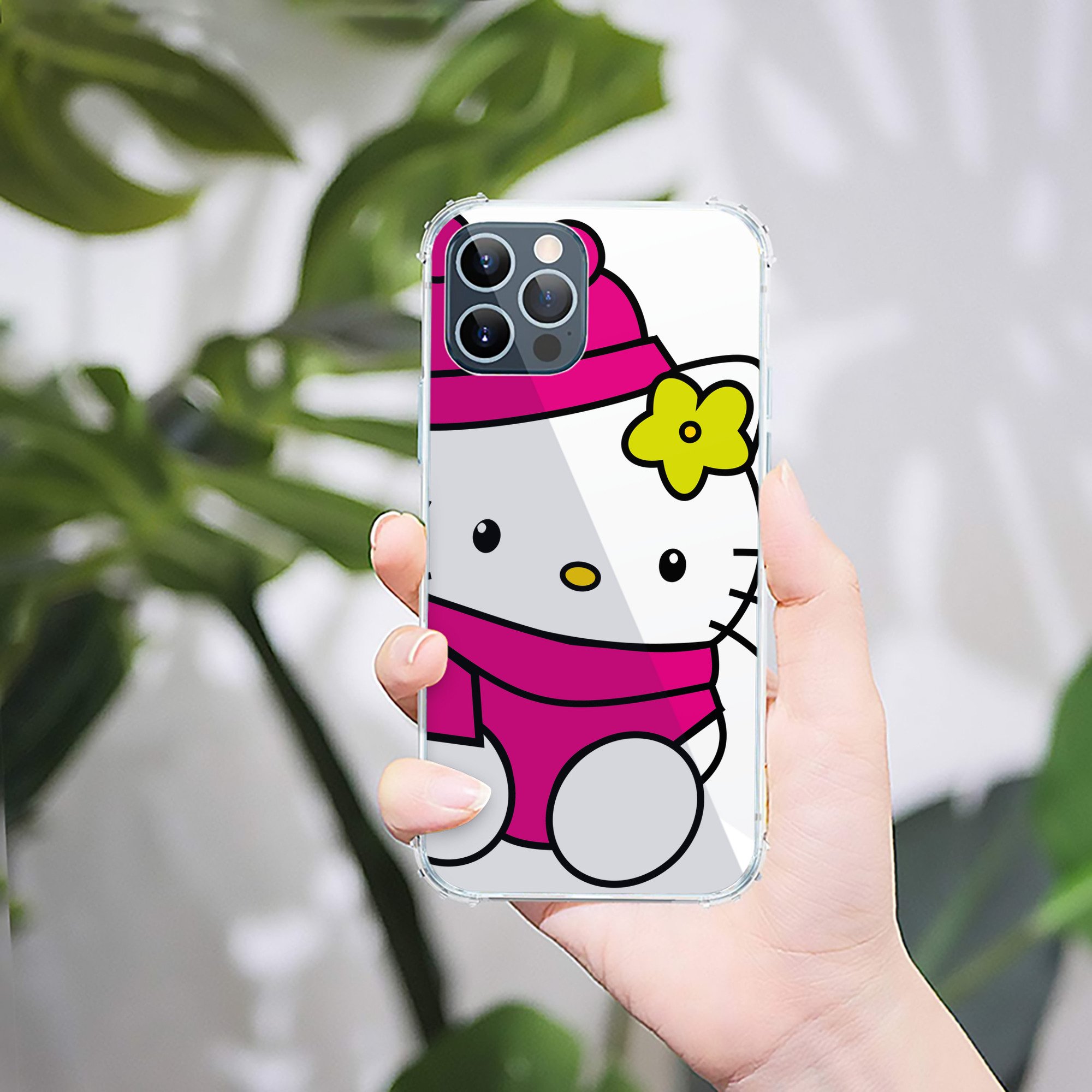（画像用） Hello Kitty ハローキティ 【iPhone 12シリーズ対応】透明スマホケース（クリアソフトケース）